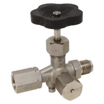 Pressure gauge shut-off valve, 1/2 ", PN400, 1.4571, socket-spigot-Prüfz., With handwheel