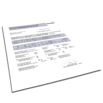 TÜV-Test (leackage and pressure range), incl. lead and certificate