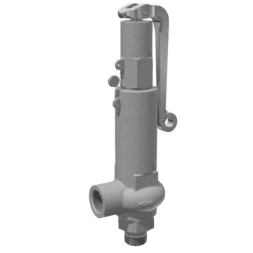 Safety Valve, 1/2"-1/2", inlet/outlet, w. ventilation lever, stainl.steel