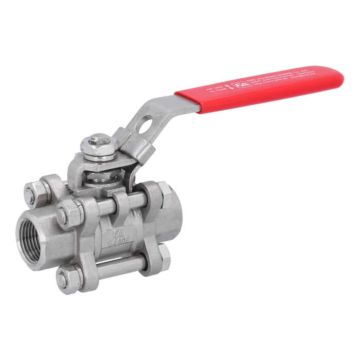 Ball valve 3/8 ", PN64, 1.4408 / PTFE, Female, full bore, DIN3202-M3