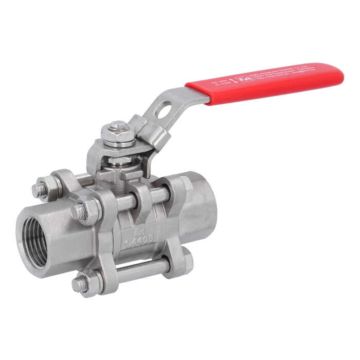 Ball valve 1/2 ", PN64, 1.4408 / PTFE, Female, full bore, DIN3202-M3