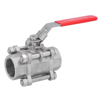 Ball valve 11/4 ", PN40, 1.4408 / PTFE, Female, full bore, DIN3202-M3