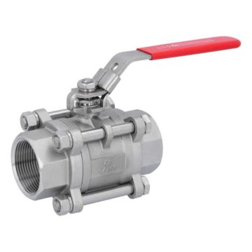 Ball valve 11/2 ", PN40, 1.4408 / PTFE, Female, full bore, DIN3202-M3