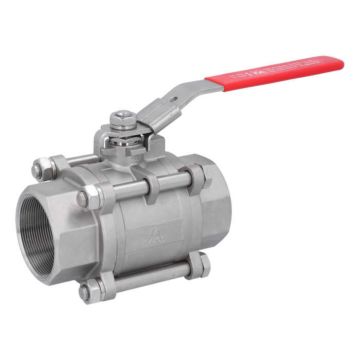 Ball valve 21/2 ", PN40, 1.4408 / PTFE, Female, full bore, DIN3202-M3