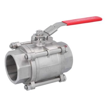 Ball valve 3 ", PN40, 1.4408 / PTFE, Female, full bore, DIN3202-M3