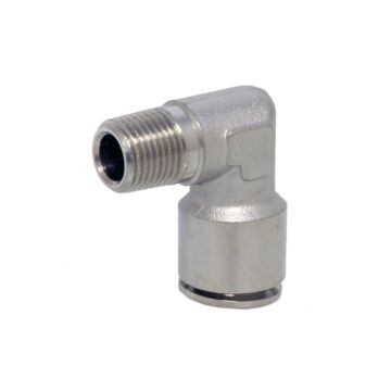 Elbow conical D04-G1/8", automatic plug connection, brass