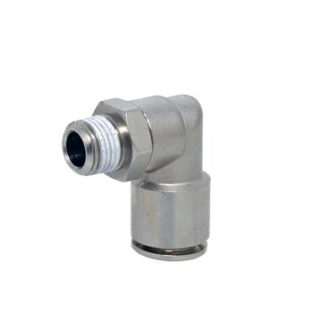 Elbow conical swivelling D06-G1/8", automatic plug connection brass