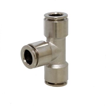 T-hose connector D04, brass, automatic plug connection