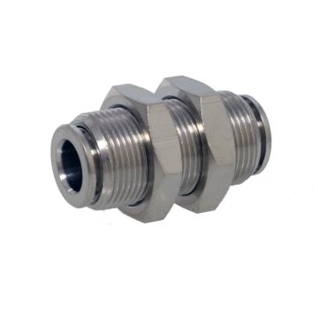 Bulkhead Union D10,, automatic plug connection brass