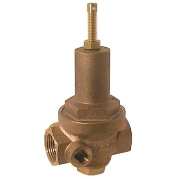 Pressure reducer 3/8 ", red brass / NBR, Inlet pressure: max.50bar, outlet pressure: 1.5-10