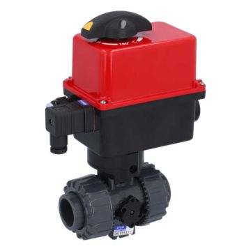 Ball valve-SH, DN10/d16, with actuator-RT20, PVC-U/PTFE-EPDM, 24VAC/DC,operat. time app.7...12s