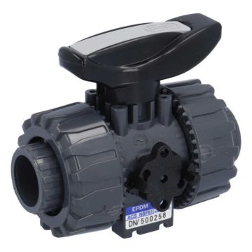 2-way ball valve SH, DN10, bonded socket d16, PN16, PVC-U/PTFE-EPDM, with locked gland nut