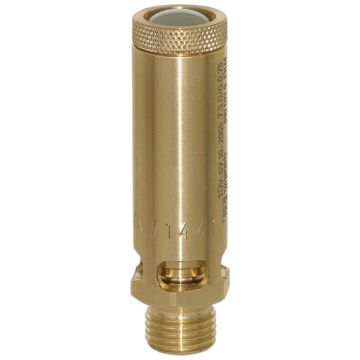 Compact safety valve 1/4 ", free blow-off, Brass / FKM, blow-off at