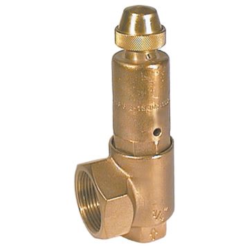 Safety valve, input 1/2 "output 1", Rotguß / PTFE, blow-off at