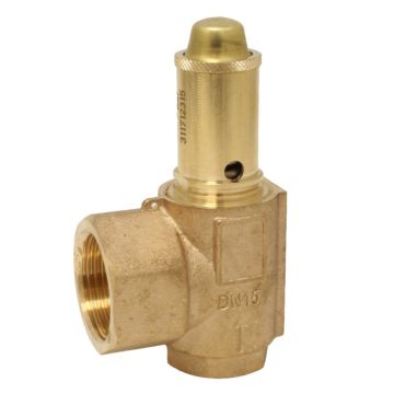 Safety valve, input 1/2 "output 1", Red brass / NBR, blow-off at