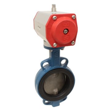 Butterfly valve-TA, DN125, with drive-ED, DW85, Cast ironG / Cast ironG / NBR, double acting