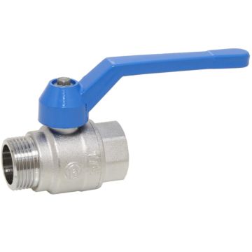 Ball valve 1/4 ", PN40, brass / PTFE FKM, Male / Female, full bore