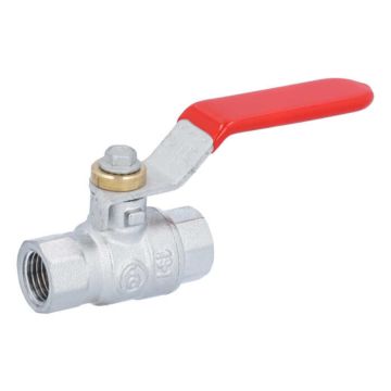 Kugelhahn 1/4", PN40, Ms/PTFE-FKM Innengewinde, voller Durchgang, Stahlhandhebel