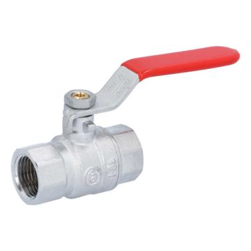 Ball valve 1/2 ", PN40, brass / PTFE FKM, Female, full bore, steel lever