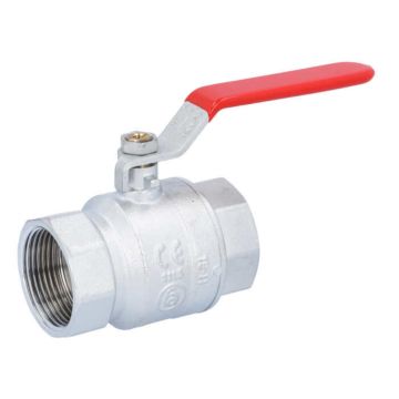 Ball valve 11/4 ", PN40, brass / PTFE FKM, Female, full bore, steel lever