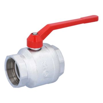 Ball valve 3 ", PN25, brass / PTFE FKM, Female, full bore, hand lever = red