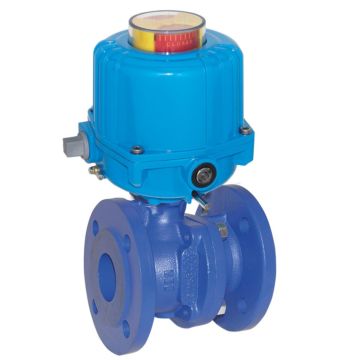 Ball valve TF, DN20, with drive-NE03, Cast iron-40 / brass-hard chrome plated, PTFE / NB