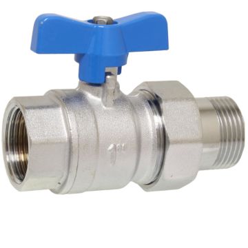 Ball valve 1/2 ", with screw, brass / PTFE-NBR, full bore