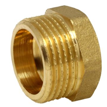 Hexagon bushing 3/4" - 3/8", brass bright - PN16 (232psi)