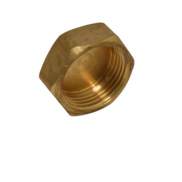 Hexagon cap 1/4", brass bright - PN16 (232psi)