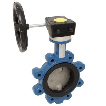 Butterfly valve LUG, DN150,with Worm gear 90 º, Cast ironG / steel / NBR, DVGW / G