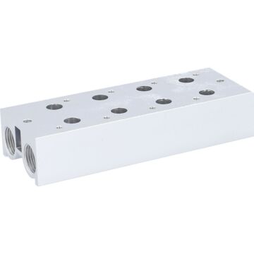Verteilerleiste 3/8",für 3/2-Wege Magnetventile TN 4-fach, Aluminium, inkl. Schrauben und Dichtungen