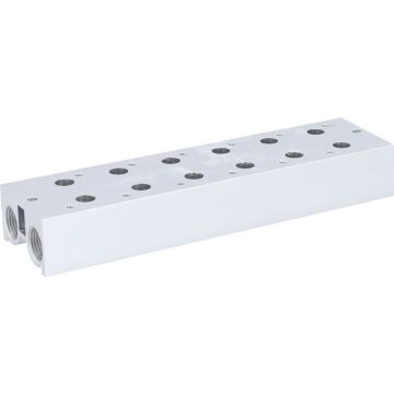 Verteilerleiste 3/8",für 3/2-Wege Magnetventile TN 6-fach, Aluminium, inkl. Schrauben und Dichtungen