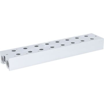 Verteilerleiste 3/8",für 3/2-Wege Magnetventile TN 8-fach, Aluminium, inkl. Schrauben und Dichtungen