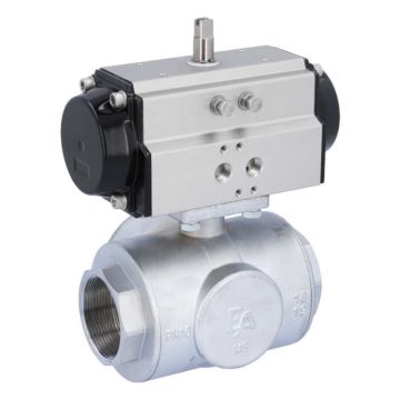 Ball valve-TN, 2 ", with drive-OD, DW65, brass/PTFE-FKM, L-bore, double-acting