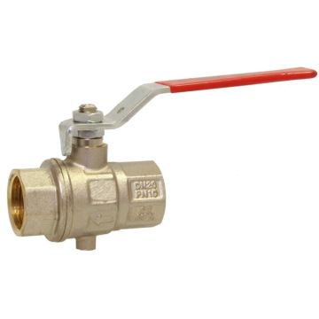 Ball valve 1/4 ", PN10, with ventilation, Brass / PTFE, full bore