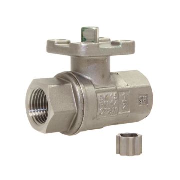 Ball valve 1/2 ", PN64, stainless steel/PTFE-FKM, Flange F03, full bore