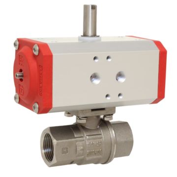 Ball valve VH, 2.11 "m. Drive-EE, EW70, Stainless steel / PTFE FKM, spring return