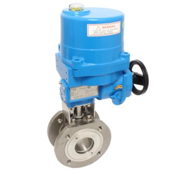 Ball valve VK, DN65, with drive-NE06, stainless steel/PTFE-FKM, 24V DC, term 17sek.