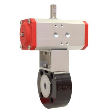 Ball valve VK, DN15, with drive-ED, DW43, Steel / PTFE FKM, double-acting