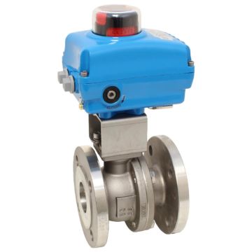 Ball valve VS, DN50, with drive-NE05, 1.4408 / PTFE FKM graphite, 230V 50Hz, 14sek.