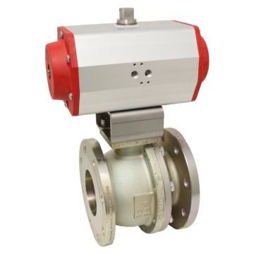 Ball valve VS, DN65, with drive-ED, DW70, GS-C25 / PTFE FKM graph. / 1.4301, full bore