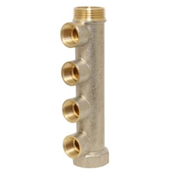 "distribution manifold 3/4"" - 4 female outlets 1/, nickel-plated brass, centre distance: 38mm, +100ºC