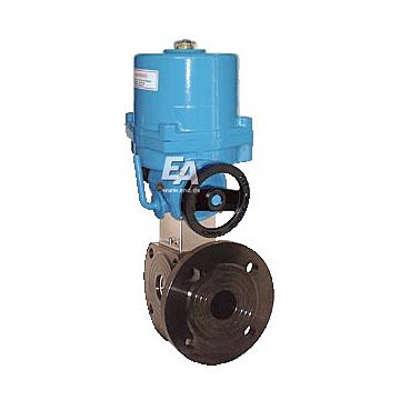 Ball valve-VT, DN65, with actuator-NE15, steel/PTFE-FKM, L-bore, 230V 50Hz, oper.time 20s