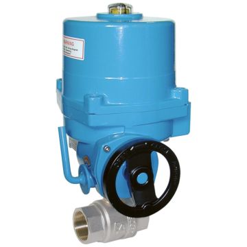 Ball valve-VU, 4 ", with drive-NE09, brass/PTFE-FKM, 230V 50Hz, Duration 17s