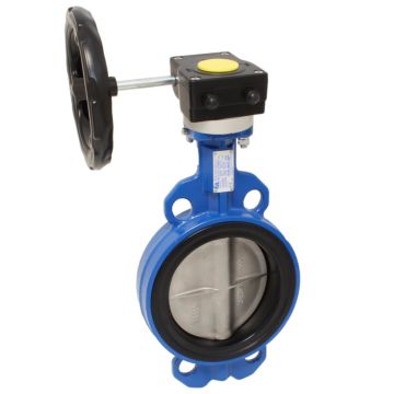 Butterfly valve-WA, DN150, with worm gear 90 º, GG/stainless steel/EPDM