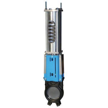 Knife-Gate-Valve, GG25/EPDM, DN100, PN10, GG25/stainless steel/EPDM, single-acting