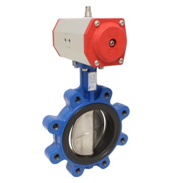 Butterfly Valve WM, LUG, DN50, with drive-E, Cast iron-40 / NBR / Cast iron-40, spring return