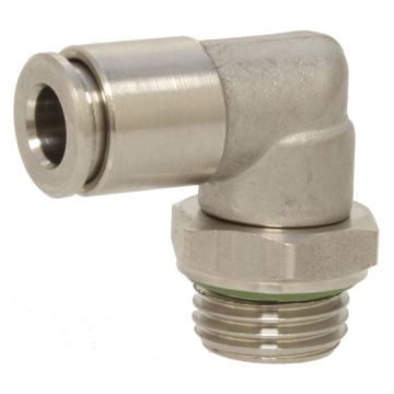 Elbow plug connection swivelling D10-G3/8", stainless steel, conical-male thread, max: 18bar/1