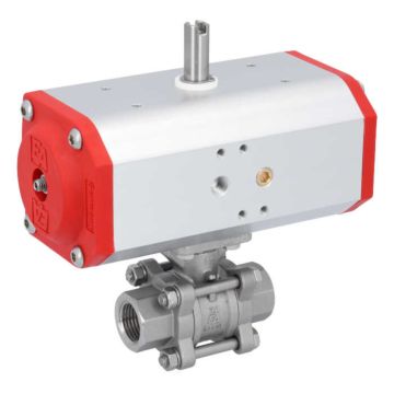 Ball valve ZA 1/2 "thread, with drive EE55, Stainless steel / PTFE FKM, spring return