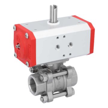 Ball valve ZA 3/4 "thread, with drive ED43, Stainless steel / PTFE FKM, double acting